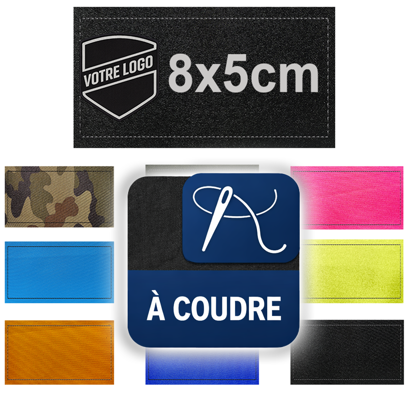 Patch personnalisé à coudre 8x5cm| Texte ou logo | Fabrication française