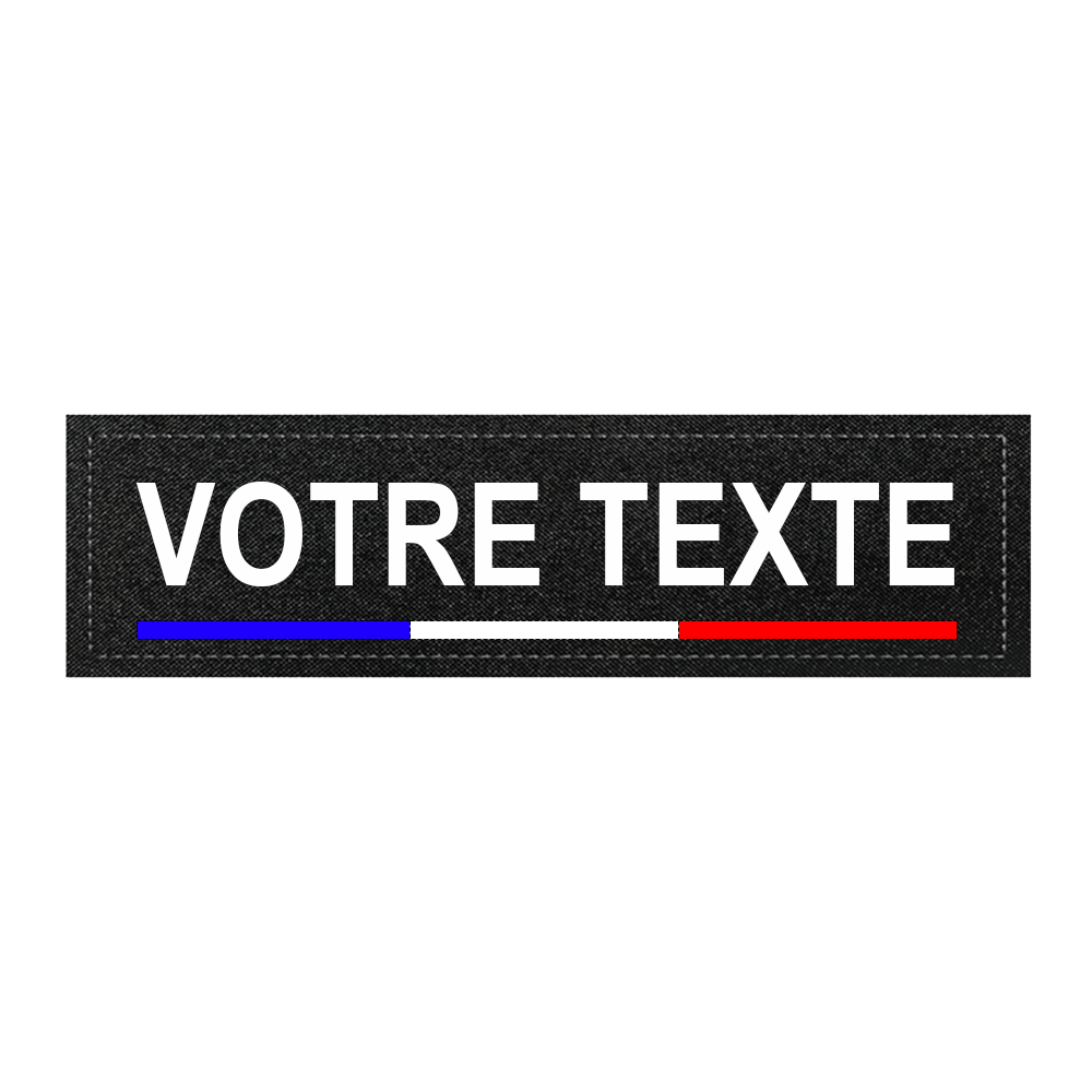 11x3cm Patch personnalisé avec drapeau – Nom / texte