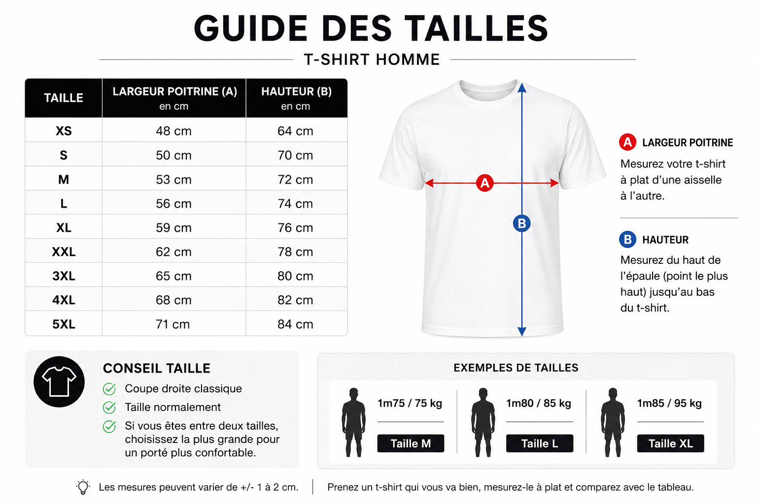 T-shirt personnalisé avec logo ou texte – cœur, dos ou les deux